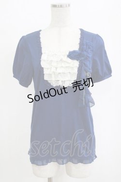 画像1: axes femme / ヨーク切替カットソー M ブルー H-26-02-04-070-AX-TO-NS-ZH