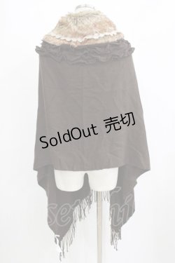 画像3: axes femme / ファーティペ付き大判ストール Free ブラウン H-26-02-04-077-AX-TO-NS-ZH