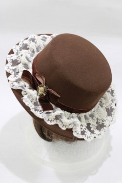 画像2: axes femme / カメオリボン付きカンカン帽  ブラウン H-26-02-04-081-AX-AC-NS-ZH