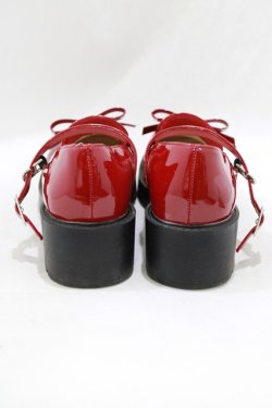画像3: axes femme / リボン付ローファーパンプス M/23.5cm レッド H-26-02-04-085-AX-SH-NS-ZH