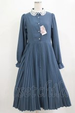 画像1: m petit by misako / AM*レースエリプリーツワンピース M ブルー H-26-02-04-012-LO-OP-NS-ZH (1)