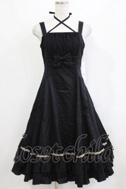 画像1: Victorian maiden / ノーブルサテンマリーローズドレス Free ブラック H-26-02-04-017-CL-OP-NS-ZH