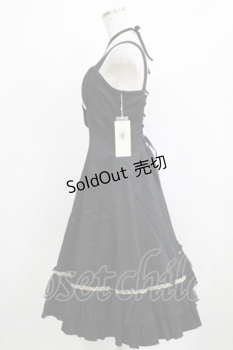 画像2: Victorian maiden / ノーブルサテンマリーローズドレス Free ブラック H-26-02-04-017-CL-OP-NS-ZH (2)