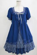 axes femme / はしごレースワンピース M ブルー H-26-02-04-023-AX-OP-NS-ZH