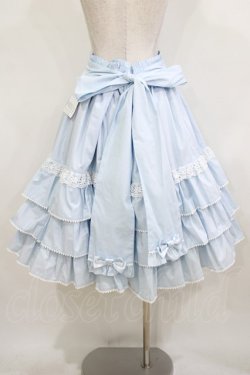画像3: metamorphose / 【プラスサイズ】Dress up はしごレースハイウエストスカート プラスサイズ サックス H-26-02-05-1022-ME-SK-NS-ZH