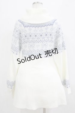 画像3: evelyn / フェアアイルニットワンピース Free オフ/サックス H-26-02-05-1030-LO-OP-NS-ZH