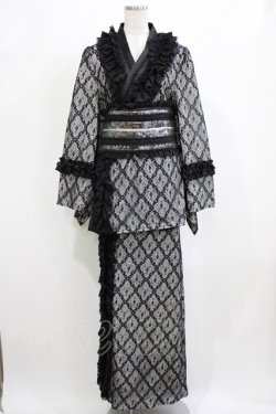 画像1: Hoshibako Works / 月影の待ちびと和様セットアップワンピース L ブラック H-26-02-05-1031-LO-OP-NS-ZH