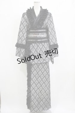 画像1: Hoshibako Works / 月影の待ちびと和様セットアップワンピース L ブラック H-26-02-05-1031-LO-OP-NS-ZH