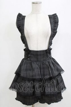 画像1: Ank Rouge / サス付きティアードスカパン M ブラック H-26-02-05-1037-CA-SK-NS-ZH