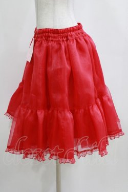 画像2: metamorphose / 【プラスサイズ】オーガンジーカラーパニエ プラスサイズ レッド H-26-02-05-1043-ME-SK-NS-ZH