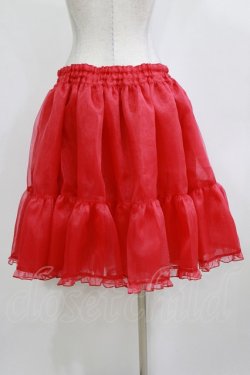 画像3: metamorphose / 【プラスサイズ】オーガンジーカラーパニエ プラスサイズ レッド H-26-02-05-1043-ME-SK-NS-ZH