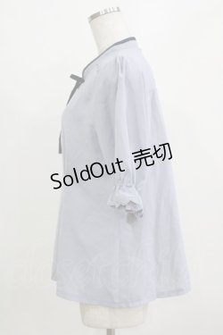 画像2: axes femme POETIQUE / マオカラーリボンブラウス M サックス H-26-02-05-1045-AX-BL-NS-ZH