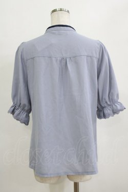 画像3: axes femme POETIQUE / マオカラーリボンブラウス M サックス H-26-02-05-1045-AX-BL-NS-ZH