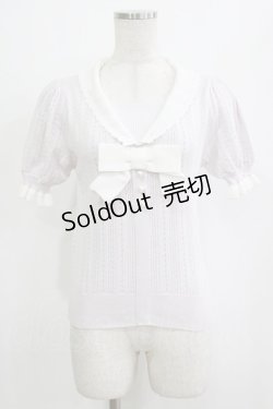 画像1: evelyn / リボンアイレットニット Free ピンク H-26-02-05-1051-LO-TO-NS-ZH