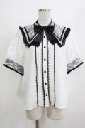 DearMyLove / 十字架リボンセーラーレース襟ブラウス LL オフ/ブラック H-26-02-05-1052-EL-TO-NS-ZH