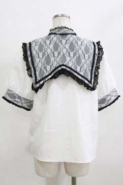 画像3: DearMyLove / 十字架リボンセーラーレース襟ブラウス LL オフ/ブラック H-26-02-05-1052-EL-TO-NS-ZH