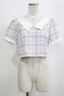 画像1: pium / piumハートチェックフリルカラートップス Free グレー H-26-02-05-1058-0-TO-NS-ZH