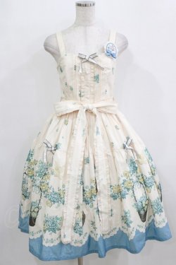 画像1: DreamWhale（海外ロリータブランド） / Flowers and Birdsジャンパースカート S アイボリー H-26-02-05-1006-PU-OP-NS-ZH