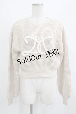 画像1: Darich / ロゴワッフルニットトップス Free ベージュ H-26-02-05-1060-LO-TO-NS-ZH