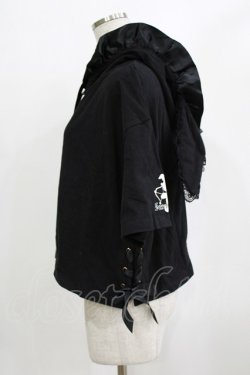 画像2: Secret Honey / シルエットプリントうさ耳フード付Tシャツ Free ブラック H-26-02-05-1061-CA-TS-NS-ZH