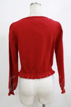 画像3: metamorphose / スワン刺繍入りフリルカーディガン Free えんじ系 H-26-02-05-1062-ME-TO-NS-ZH