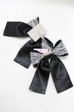 画像2: metamorphose / Lacyリボンクリップ  ブラック H-26-02-05-1072-ME-AC-NS-ZH