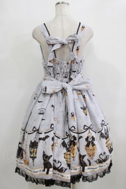 画像3: metamorphose / 【プラスサイズ】まいごの子猫と魔法のランタン フロントあきダブルレースアップジャンパースカート プラスサイズ グレー H-26-02-05-1009-ME-OP-NS-ZH