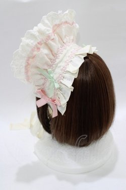 画像6: 猫 可（海外ロリータブランド） / ワンピース+ボンネット M アイボリー/ピンク H-26-02-05-1013-PU-OP-NS-ZH