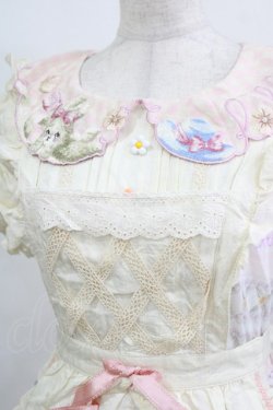 画像8: 猫 可（海外ロリータブランド） / ワンピース+ボンネット M アイボリー/ピンク H-26-02-05-1013-PU-OP-NS-ZH