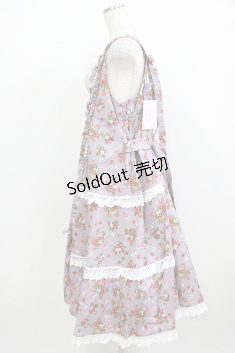 画像2: metamorphose / 【プラスサイズ】Strawberry Basket フロントボタンリボンジャンパースカート プラスサイズ ラベンダー H-26-02-05-1015-ME-OP-NS-ZH (2)