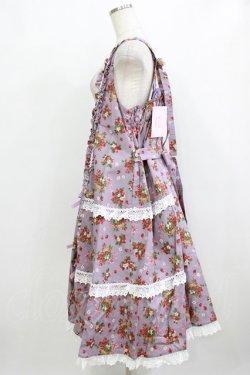 画像2: metamorphose / 【プラスサイズ】Strawberry Basket フロントボタンリボンジャンパースカート プラスサイズ ラベンダー H-26-02-05-1015-ME-OP-NS-ZH