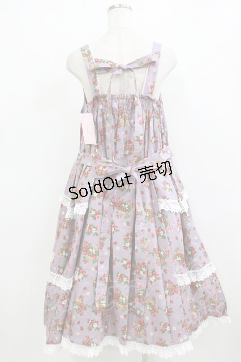 画像3: metamorphose / 【プラスサイズ】Strawberry Basket フロントボタンリボンジャンパースカート プラスサイズ ラベンダー H-26-02-05-1015-ME-OP-NS-ZH (3)