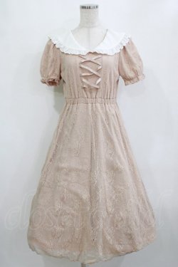 画像1: Ank Rouge / セーラーカラーロングカットワンピース M ピンクベージュ H-26-02-05-1019-CA-OP-NS-ZH