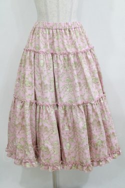 画像1: m petit by misako / NINA'S RVパニエスカート LL ピンク/アイボリー リバーシブル H-26-02-05-1021-LO-SK-NS-ZH