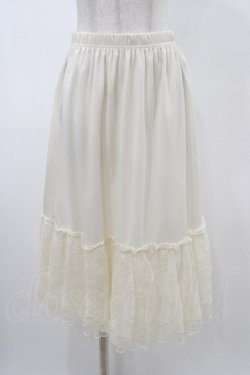 画像1: axes femme / 繊細レースミディ丈ペチスカート M オフ H-26-02-06-036-AX-SK-NS-ZH