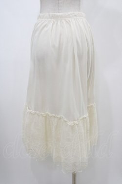 画像2: axes femme / 繊細レースミディ丈ペチスカート M オフ H-26-02-06-036-AX-SK-NS-ZH