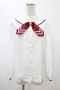 画像1: Amavel / ネクタイ付きブラウス Free オフ/ワイン H-26-02-06-039-CA-BL-NS-ZH