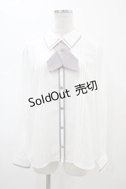 画像1: Amavel / Message Stripeクロスタイシャツブラウス Free オフ H-26-02-06-040-CA-BL-NS-ZH