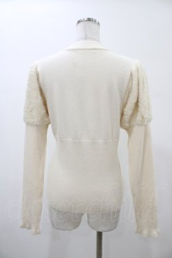 画像2: Kurumi Collaboration / 袖フェザーニットプルオーバー L オフ H-26-02-06-043-0-TO-NS-ZH