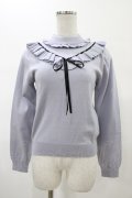 Ank Rouge / 三角ヨークフリルニット M ブルー H-26-02-06-051-CA-TO-NS-ZH