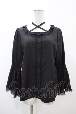 画像1: Alice Mashiro / 眞白ありす/姫袖ブラウス L ブラック H-26-02-06-055-0-BL-NS-ZH