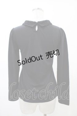 画像2: axes femme / ブローチ付きブラウス風プルオーバー M ブラック H-26-02-06-056-AX-TO-NS-ZH