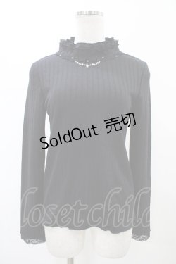 画像1: axes femme / パールリブトップス M ブラック H-26-02-06-057-AX-TO-NS-ZH