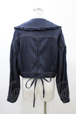 画像2: axes femme POETIQUE / ビッグ襟ショートブルゾン M インディゴ H-26-02-06-059-AX-JA-NS-ZH