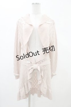 画像1: LIZ LISA / はしごリボンニットガウン Free ピンク H-26-02-06-060-LO-TO-NS-ZH