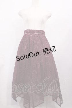 画像1: axes femme / チュール×レースイレヘムスカート M ワイン H-26-02-06-1008-AX-SK-NS-ZH
