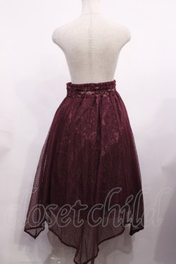 画像2: axes femme / チュール×レースイレヘムスカート M ワイン H-26-02-06-1008-AX-SK-NS-ZH