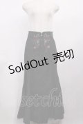 axes femme / 刺繍入デニムマーメイドスカート M ブラック H-26-02-06-1011-AX-SK-NS-ZH