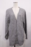 axes femme POETIQUE / ハート透かし編みニットカーディガン M グレー H-26-02-06-1023-AX-TO-NS-ZH