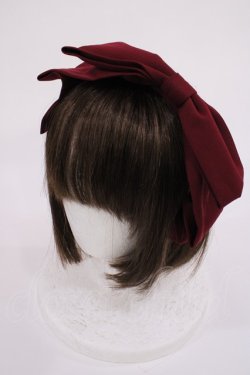 画像1: axes femme kawaii / 斜めリボンカチューシャ  ワイン H-26-02-06-1039-AX-AC-NS-ZH